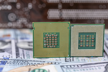 Concept: rise in price of production of computer chips and componentsの写真素材