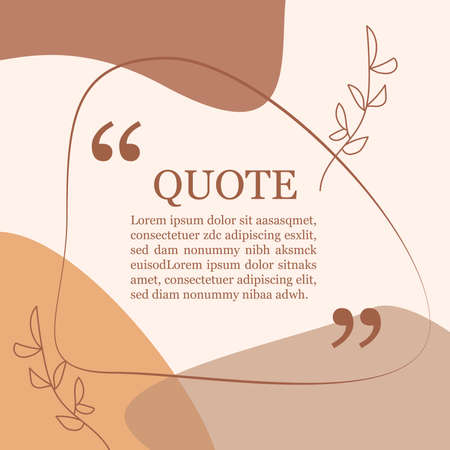 Quote text with abstract background. Earth tone with nature illustration.のイラスト素材