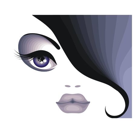 Portrait of a beautiful brunette with  makeupのイラスト素材