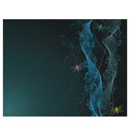 Floral ornament on a green background.Illustrationのイラスト素材