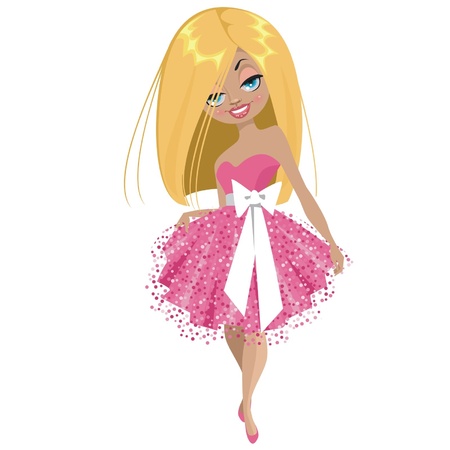 Fashion girl isolated on white backgroundのイラスト素材