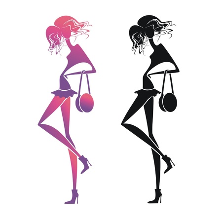 The fashion girl isolated on white backgroundのイラスト素材