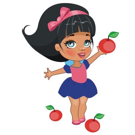 A  girl Snow White isolated on a white backgroundのイラスト素材