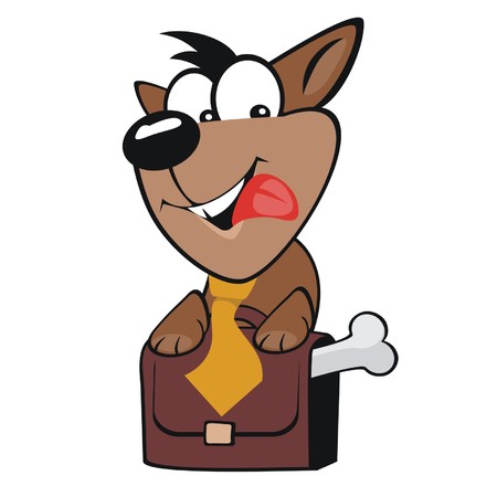 Cute dog with boneのイラスト素材