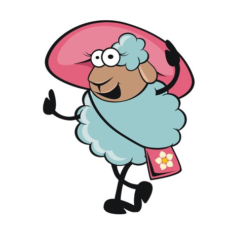 Funny cartoon sheepのイラスト素材