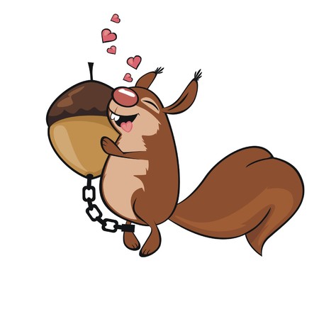 Squirrel with nut のイラスト素材