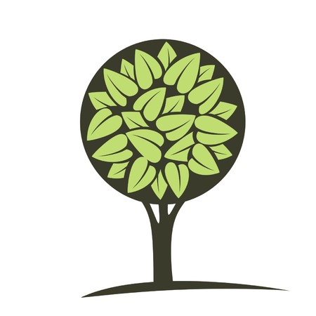 Green tree with leavesのイラスト素材