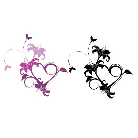 Floral vintage elements Isolated on white backgroundのイラスト素材