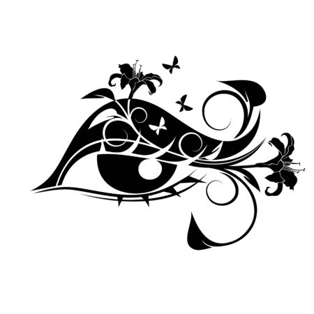 Abstract floral eyeのイラスト素材