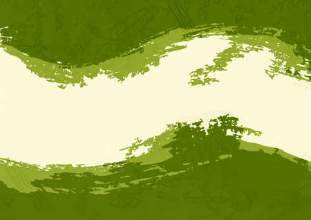 Green Japanese wave frame materialのイラスト素材