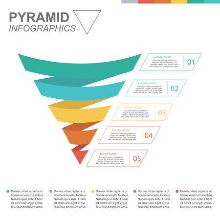 Business funnel pyramid. Business Infographicsのイラスト素材