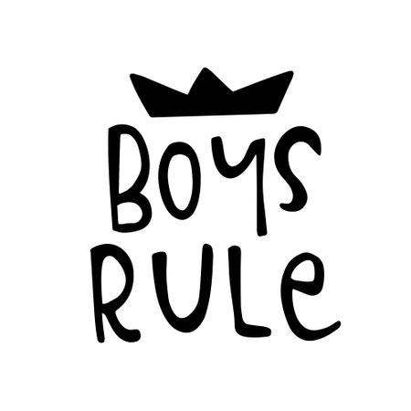 Boys Rule. Hand drawn lettering phrase. Vector illustration.のイラスト素材