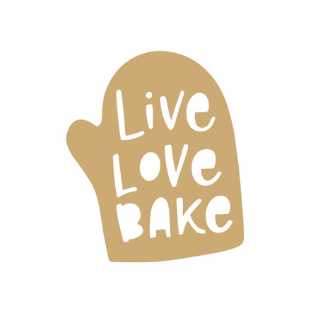 Vector hand drawn illustration. Lettering composition with phrase love cooking.のイラスト素材