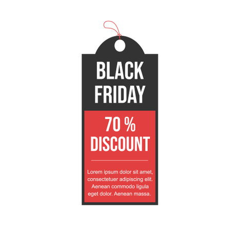 black friday sale label isolated on white background vector illustration EPS10のイラスト素材