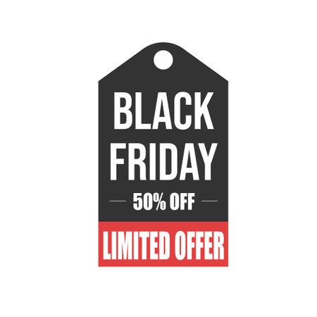 Black Friday sale label. Black Friday special offer. Vector illustration.のイラスト素材
