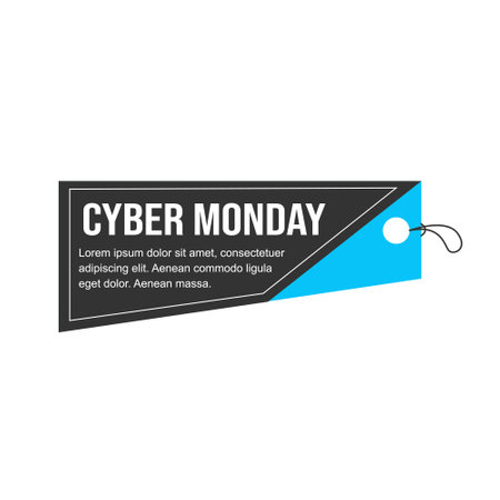 Cyber Monday Sale Tag, Label or Sticker Isolated on White Backgroundのイラスト素材