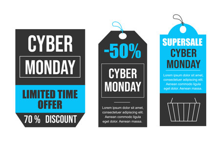 Cyber Monday sale banner design template. Special offer label. Vector illustrationのイラスト素材