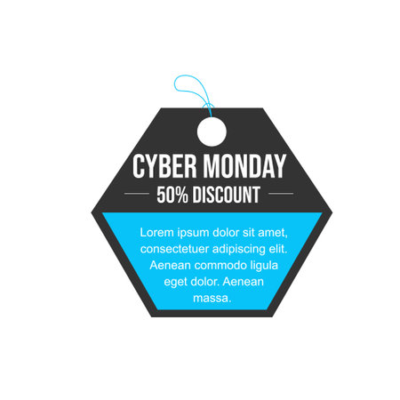 Cyber Monday Sale Label, Tag, Sticker or Label Isolated on White Backgroundのイラスト素材