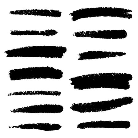 Big Collection of Handmade Set of Underline Strokes. Vector strokes in grunge marker style.のイラスト素材