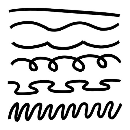 Big Collection of Handmade Set of Underline Strokes. Vector strokes in grunge marker style.のイラスト素材