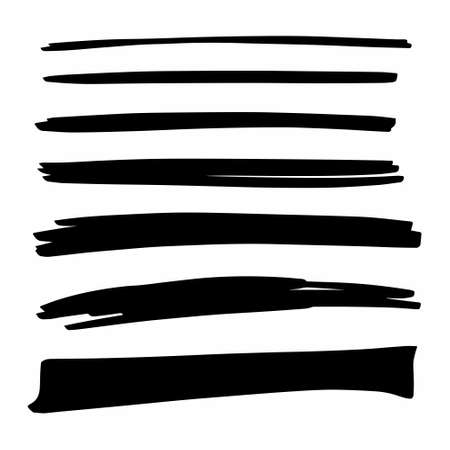 Big Collection of Handmade Set of Underline Strokes. Vector strokes in grunge marker style.のイラスト素材