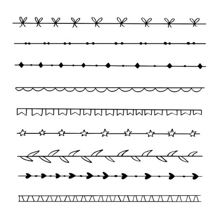 Big Collection of Handmade Set of Underline Strokes. Vector strokes in grunge marker style.のイラスト素材
