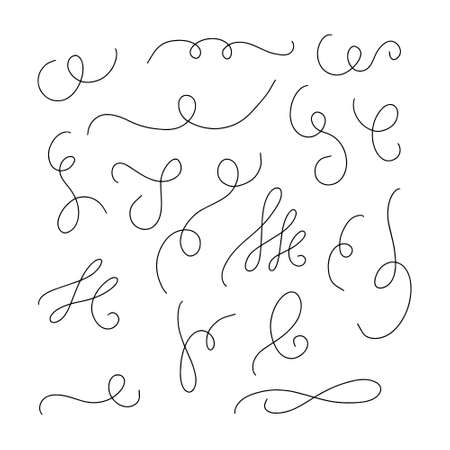 Big Collection of Handmade Set of Underline Strokes. Vector strokes in grunge marker style.のイラスト素材
