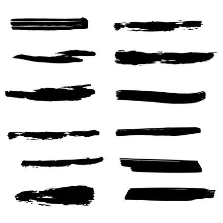 Big Collection of Handmade Set of Underline Strokes. Vector strokes in grunge marker style.のイラスト素材