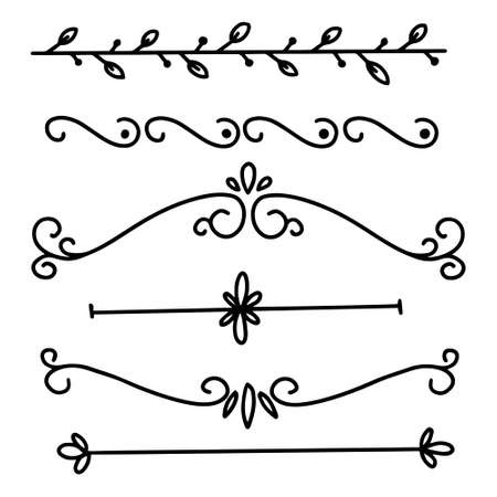 Big Collection of Handmade Set of Underline Strokes. Vector strokes in grunge marker style.のイラスト素材