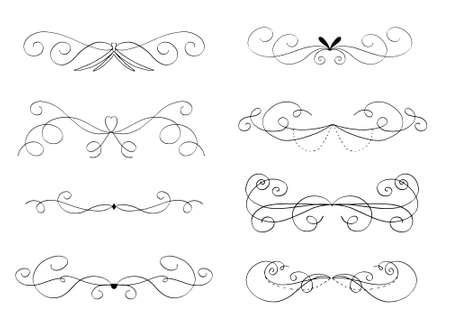 Big Collection of Handmade Set of Underline Strokes. Vector strokes in grunge marker style.のイラスト素材