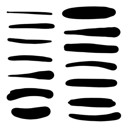 Big Collection of Handmade Set of Underline Strokes. Vector strokes in grunge marker style.のイラスト素材