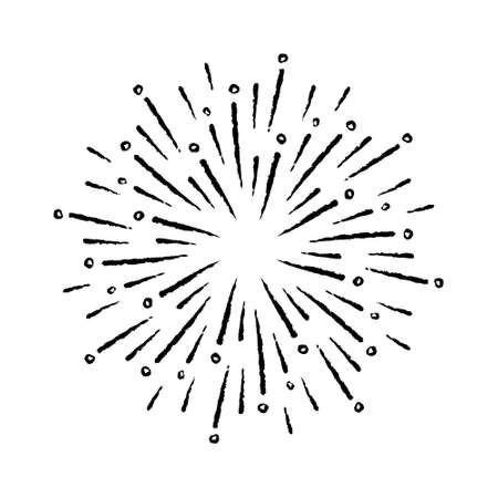 Vintage Hand drawn Sunburst Explosionのイラスト素材