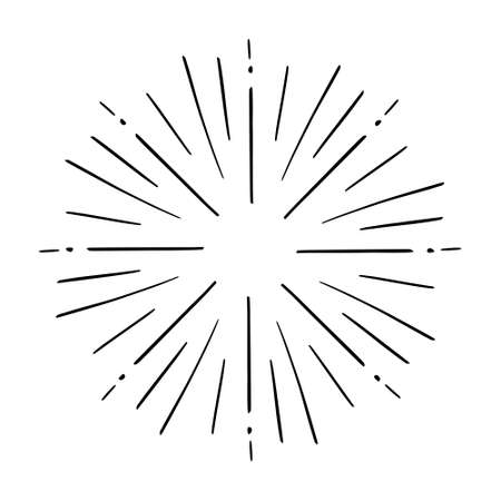 Vintage Hand drawn Sunburst Explosionのイラスト素材