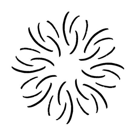 Vintage Hand drawn Sunburst Explosionのイラスト素材