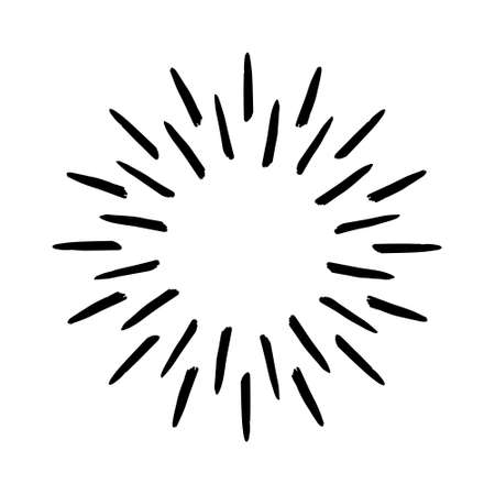 Vintage Hand drawn Sunburst Explosionのイラスト素材