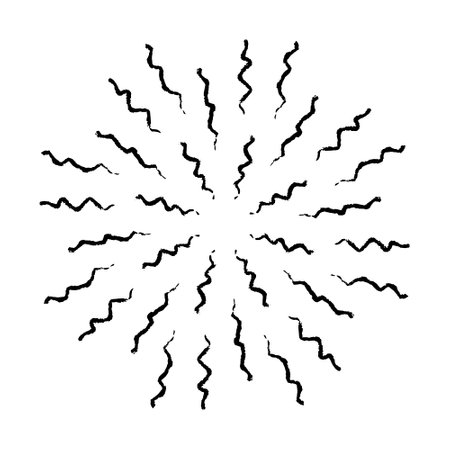Vintage Hand drawn Sunburst Explosionのイラスト素材