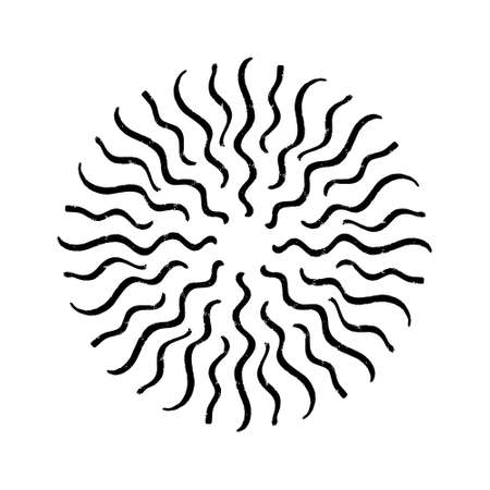 Vintage Hand drawn Sunburst Explosionのイラスト素材