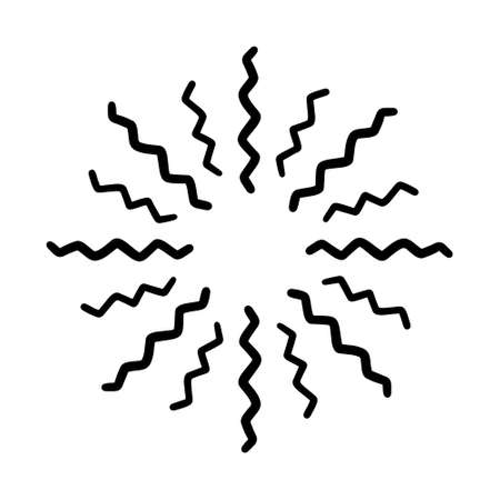 Vintage Hand drawn Sunburst Explosionのイラスト素材