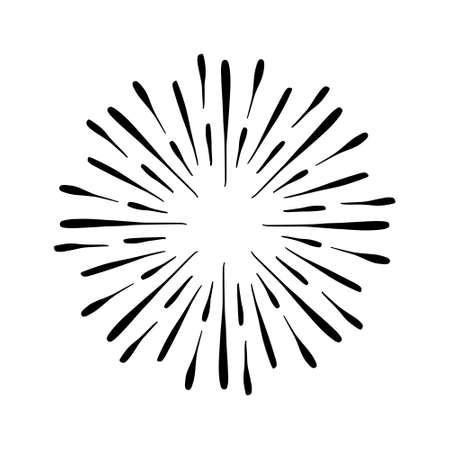 Vintage Hand drawn Sunburst Explosionのイラスト素材