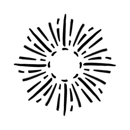 Vintage Hand drawn Sunburst Explosionのイラスト素材