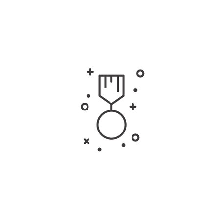 Medal line icon, outline vector sign, linear pictogram isolated on white. Symbol, logo illustration. Editable stroke. Pixel perfectのイラスト素材