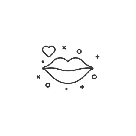 Lips line icon, vector graphics, a linear pattern on a white background, eps 10.のイラスト素材