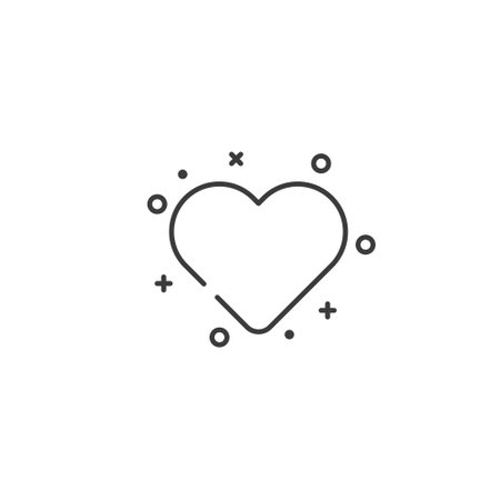Heart line icon, outline vector sign, linear pictogram isolated on white. Love symbol, logo illustration. Editable stroke. Pixel perfectのイラスト素材