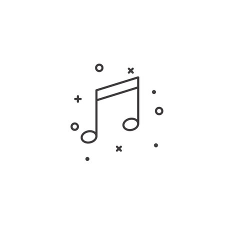 Music note line icon, outline vector sign, linear pictogram isolated on white. Symbol, logo illustration. Editable stroke. Pixel perfectのイラスト素材