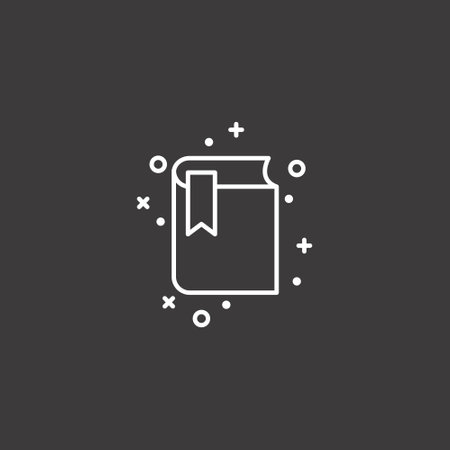 Book line icon, outline vector sign, linear pictogram isolated on black. Symbol, logo illustration. Editable stroke. Pixel perfectのイラスト素材