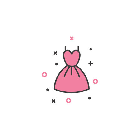 Wedding dress icon. Simple illustration of wedding dress icon for web designのイラスト素材