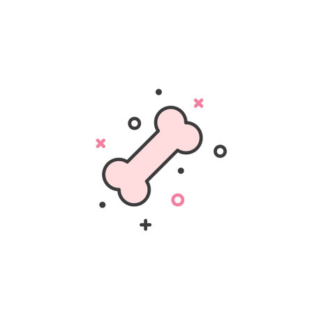 Dog bone line icon, vector graphics, a linear pattern on a white background, eps 10.のイラスト素材