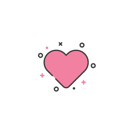 Heart icon in trendy flat style isolated on white background. Love symbol for your web site design, logo, app, UI. Vector illustrationのイラスト素材