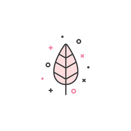 Leaf line icon, vector graphics, a linear pattern on a white background, eps 10.のイラスト素材