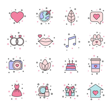 Set of valentine's day line icons. Vector illustration.のイラスト素材